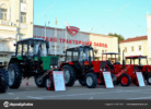 Minsk, July 29, 2019: Demonstration of "BELARUS" tractors produced by the Minsk Tractor Plant during the visit of the President of Uzbekistan to Minsk. Minsk Tractor Works (MTZ)